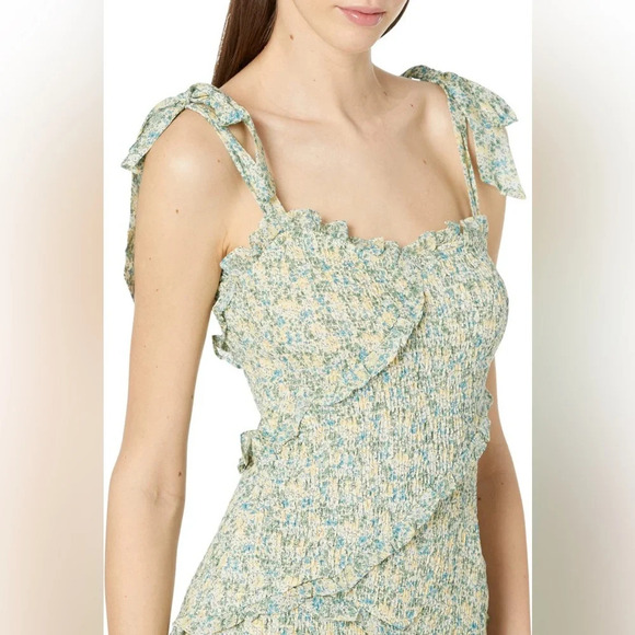 NWT!! ASTR - Eastwick Dress - Green/Blue/Yellow Floral - Size Large - Picture 3 of 11